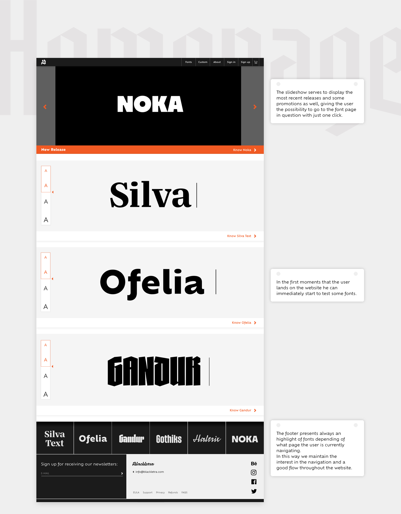 typography   Website foundry webstore interaction UI ux user experience Interface font