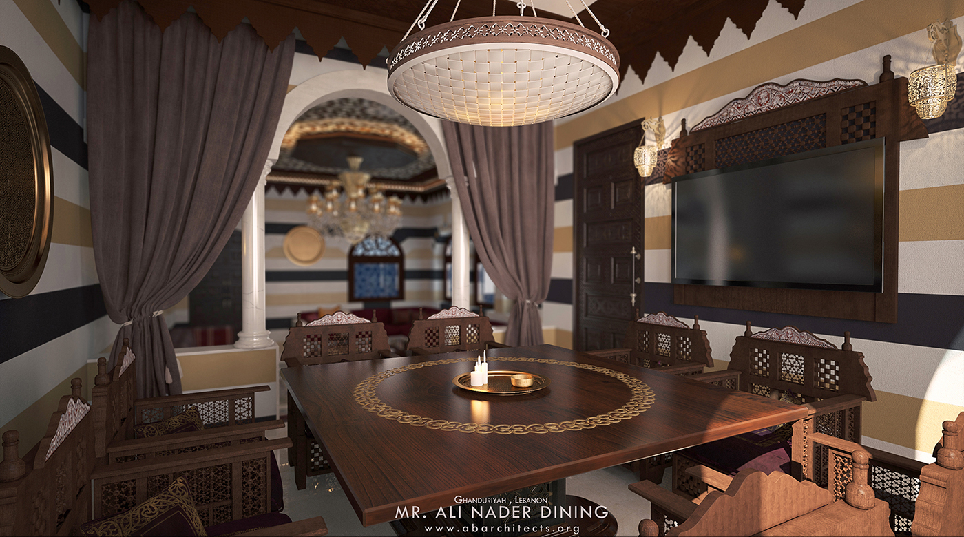 Diwaniyah kitchen Damascus Interior concept Render interior design 