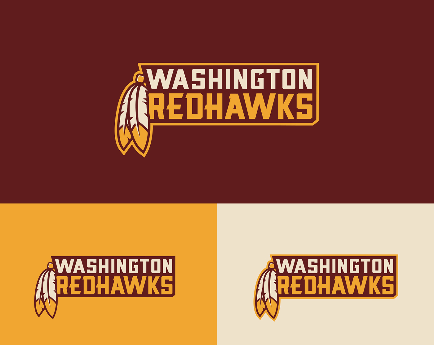 Redhawks Washington football nfl Helmet uniform concept logo