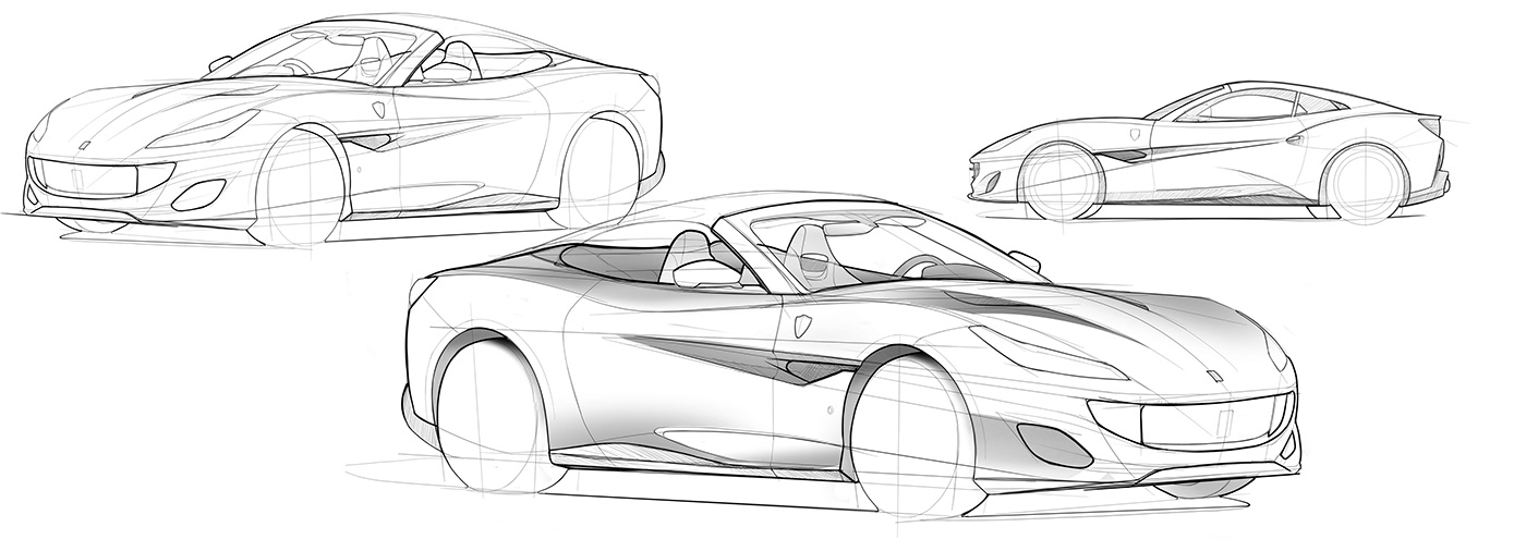 automobile design concept exploration exterior sculpting Grand Tourer ideation models sketching