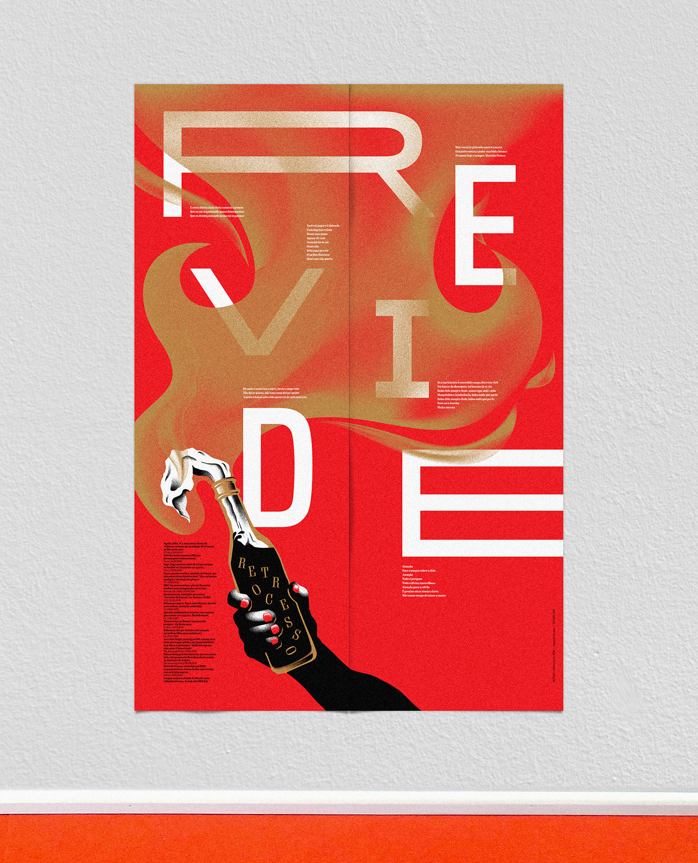 poster print Design of Dissent political Design Ativista molotov gold red news music
