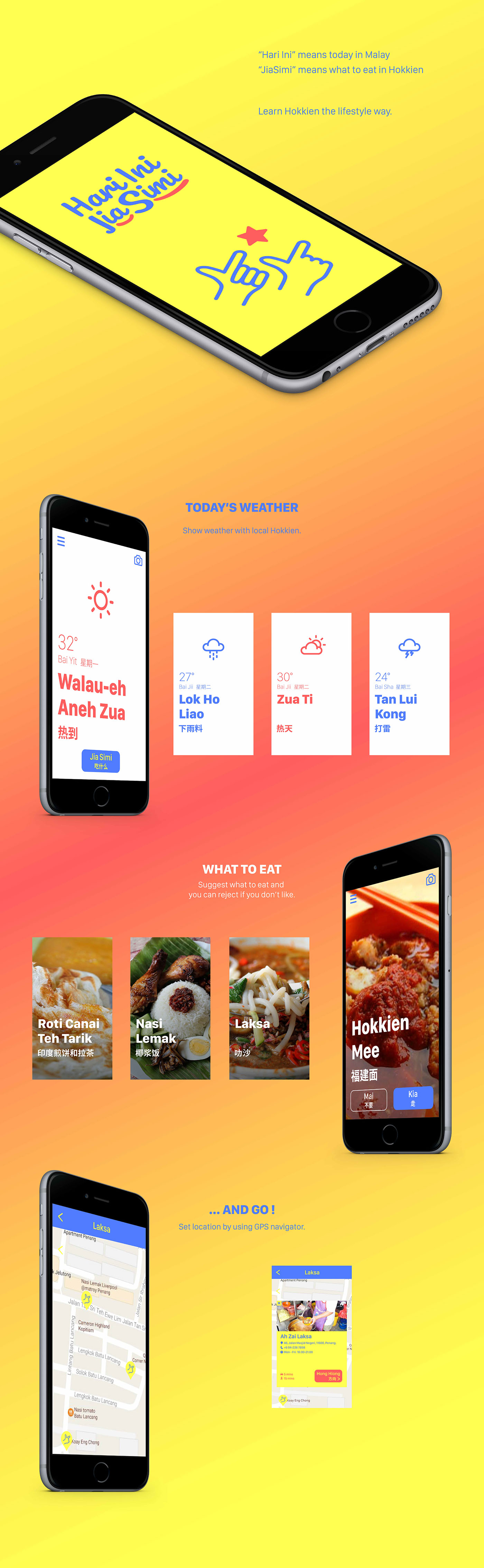 app UI ux design penang Fun creative eat language weather