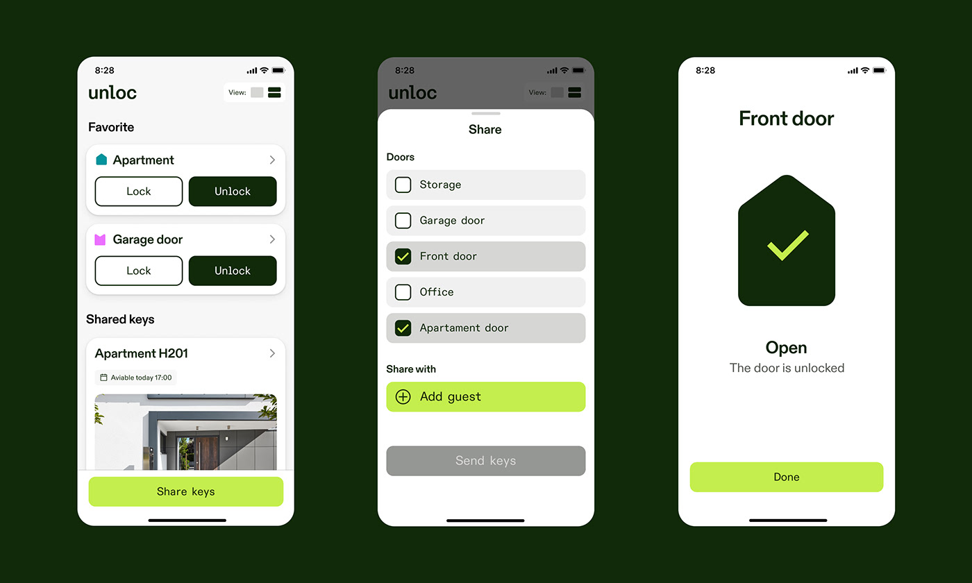 app branding  Doors graphic design  ILLUSTRATION  keys locks motion UI smart locks