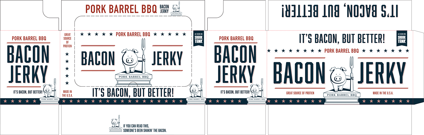 bacon jerky jerky pork barrel bbq brand Foil Bags product food package