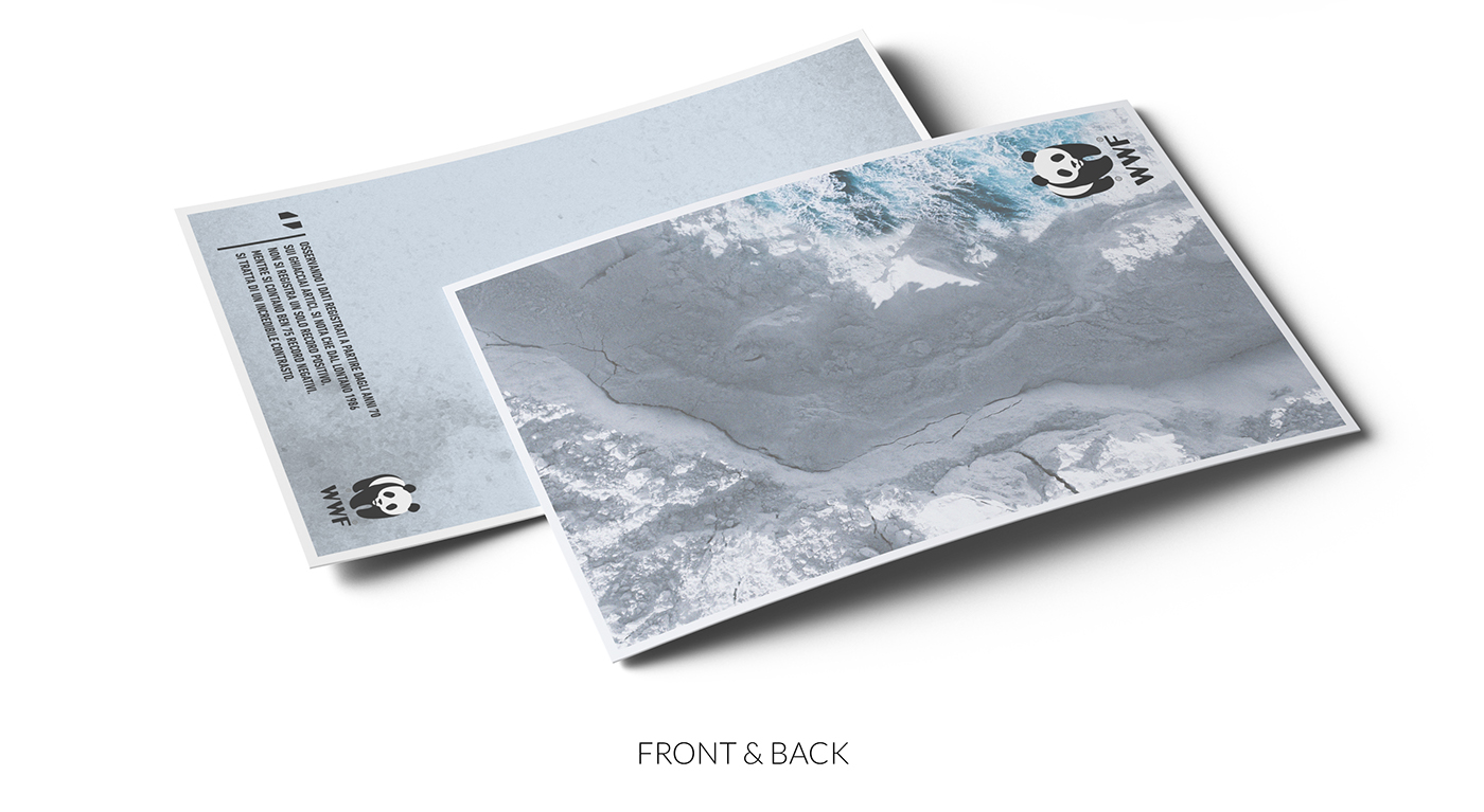 card WWF climate global warming earth Panda  Melt ice interactive postcard
