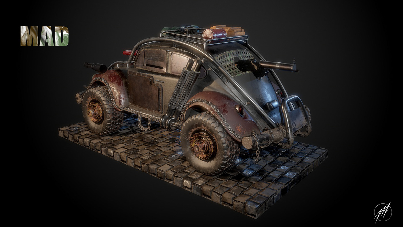 logo 3d modeling car Death Race game design  graphic design  Mad Max social media Vehicle Weapon