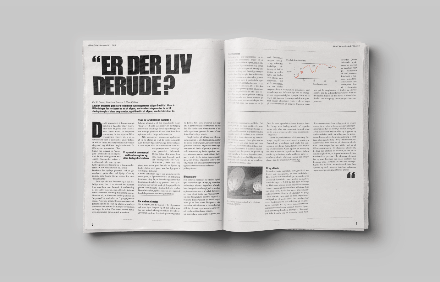 editorial design magazine science Layout redesign danish issue newspaper Aktuel Naturvidenskab School assignment