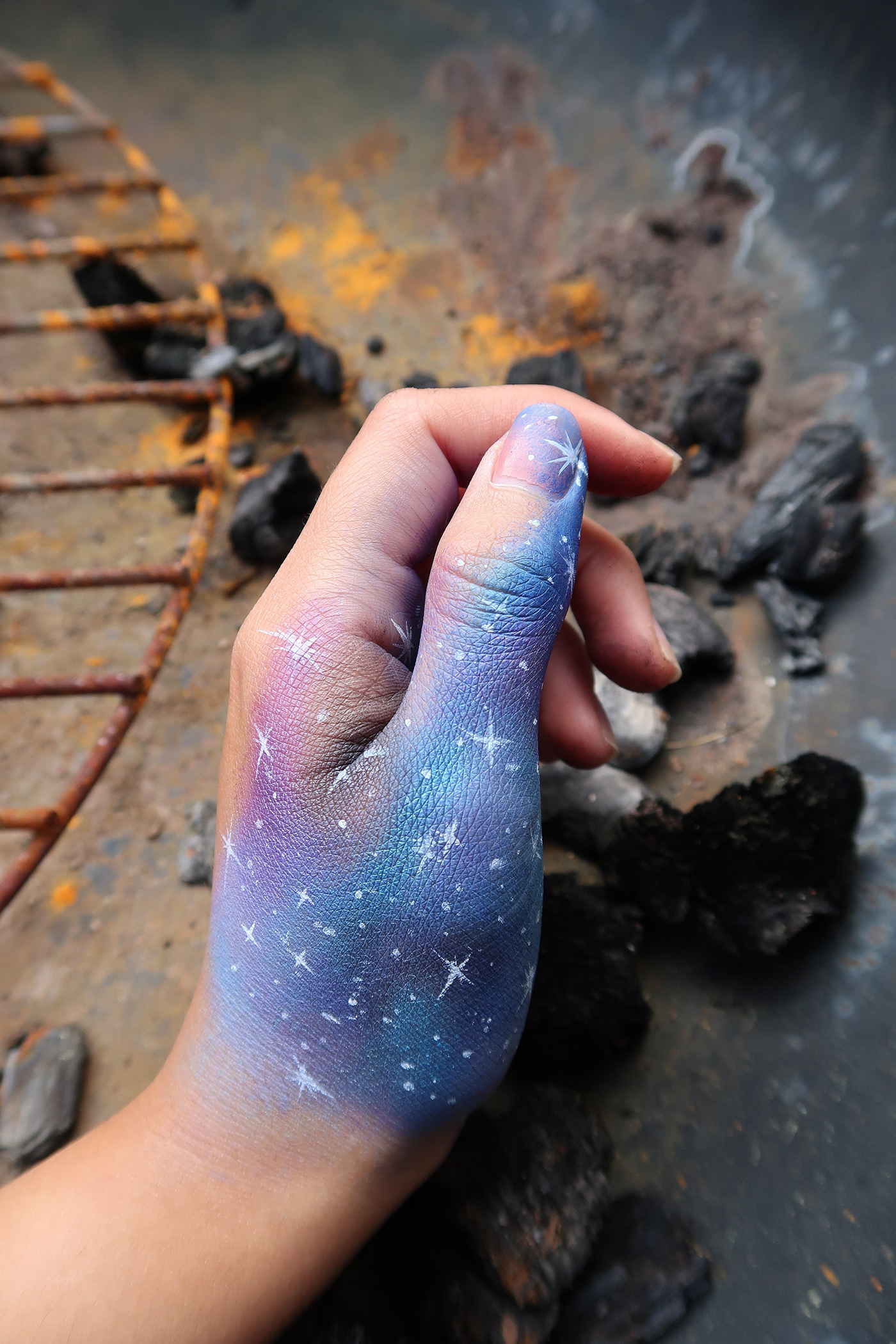body painting colors galaxy Hand Painting universe Arte Corporal hand design handmade pintura en mano conceptual art