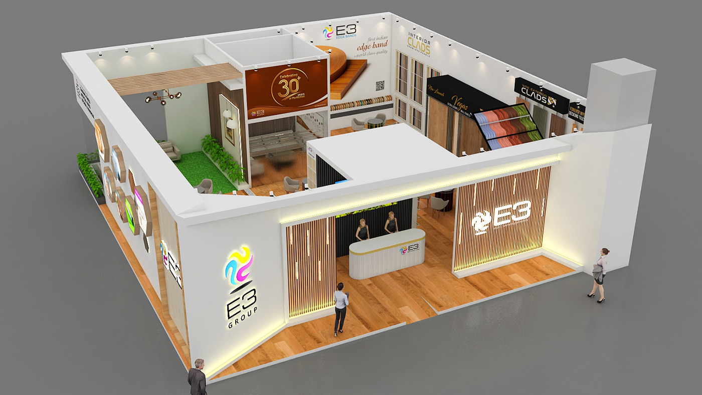 Exhibition Design  Stand exhibition stand booth design 3ds max vray architecture Render 3d modeling design
