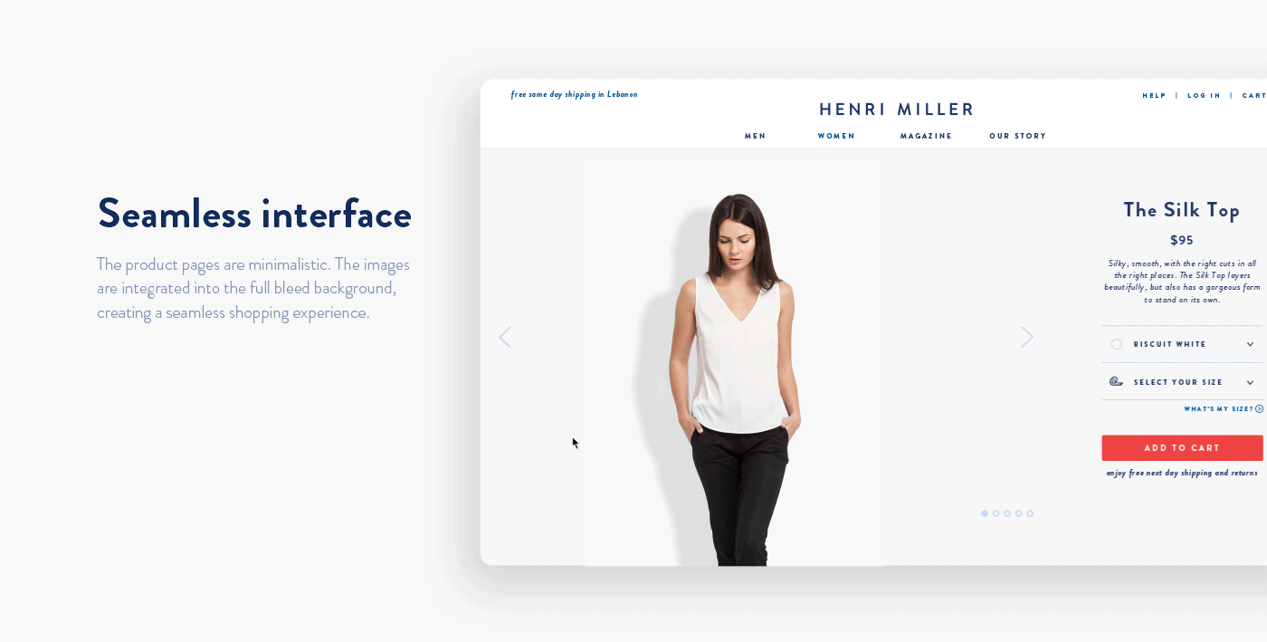 Ecommerce minimal Icon Interface UI ux White interactive Fashion  Website
