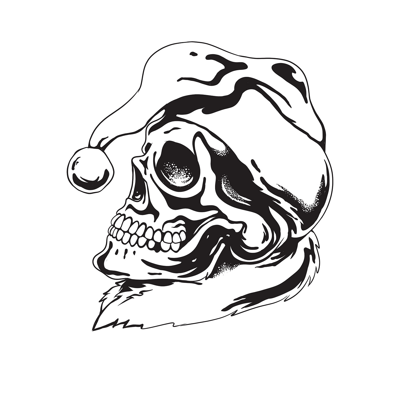 artwork ILLUSTRATION  Logo Design Merry Christmas Retro santa skull tshirt vintage