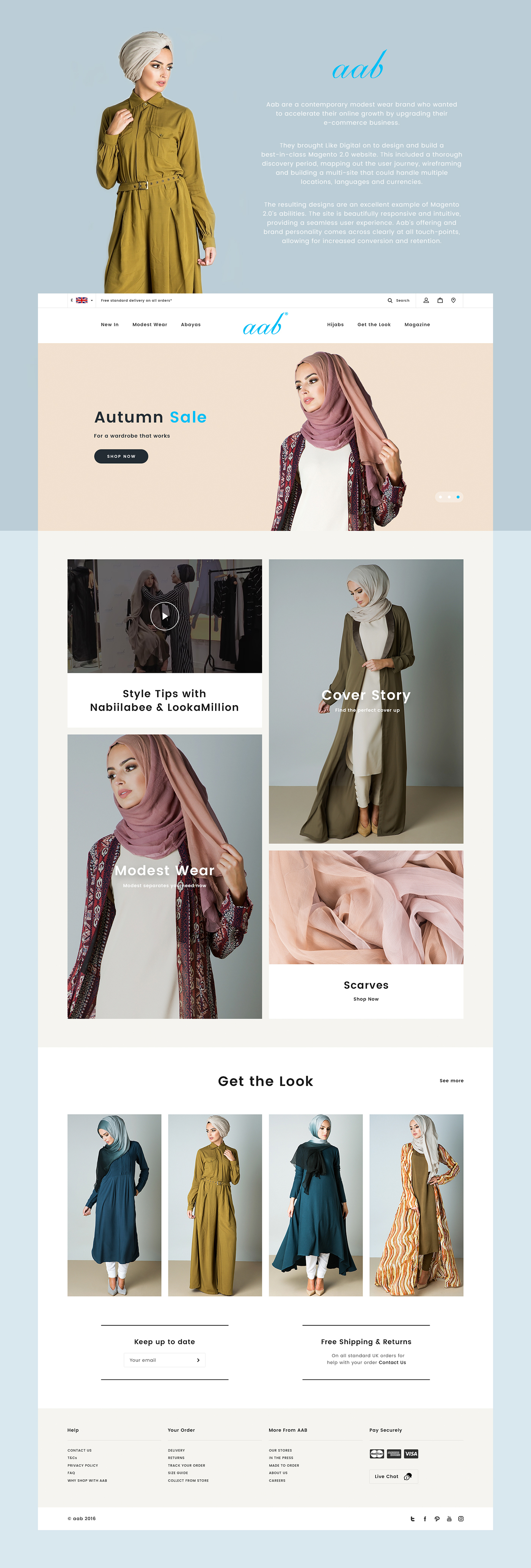 AAB Clothing Fashion  London Website Design Responsive UI ux modest wear interaction