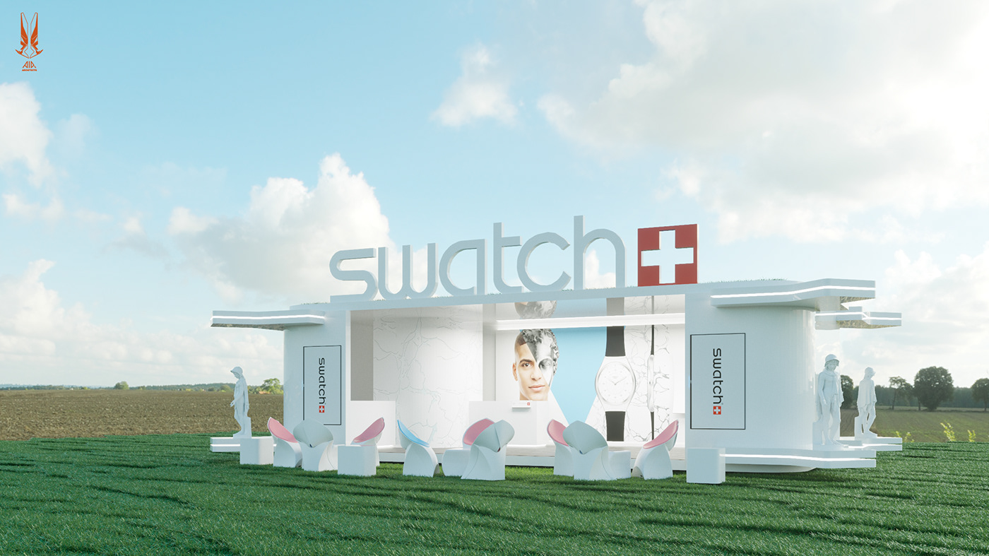 design Exhibition  Stand swatch concept architecture modern Classic futuristic