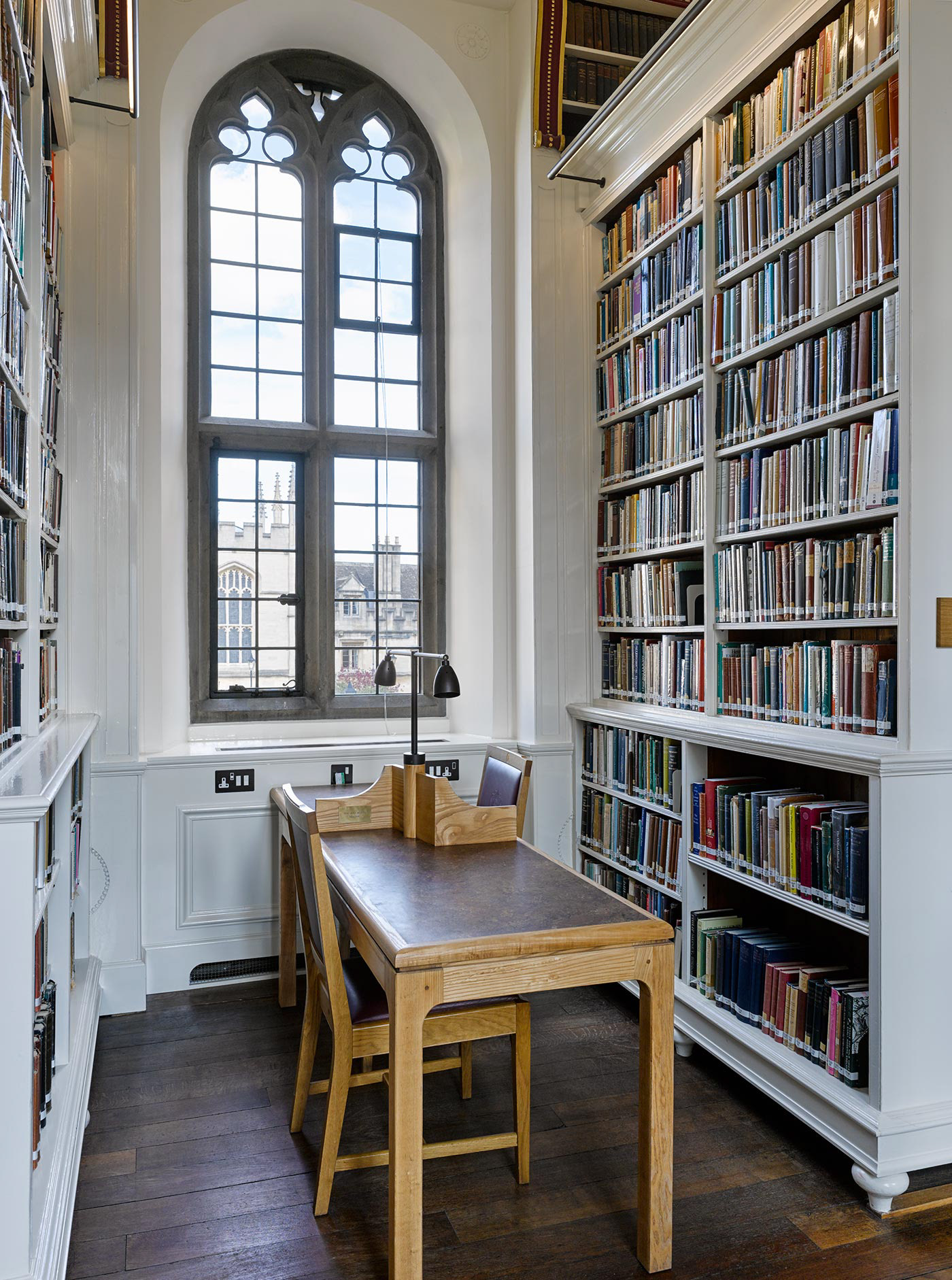 Brasenose College spiral staircase Cloisters oxford Listed library mashrabiya screens conservation renovation Education