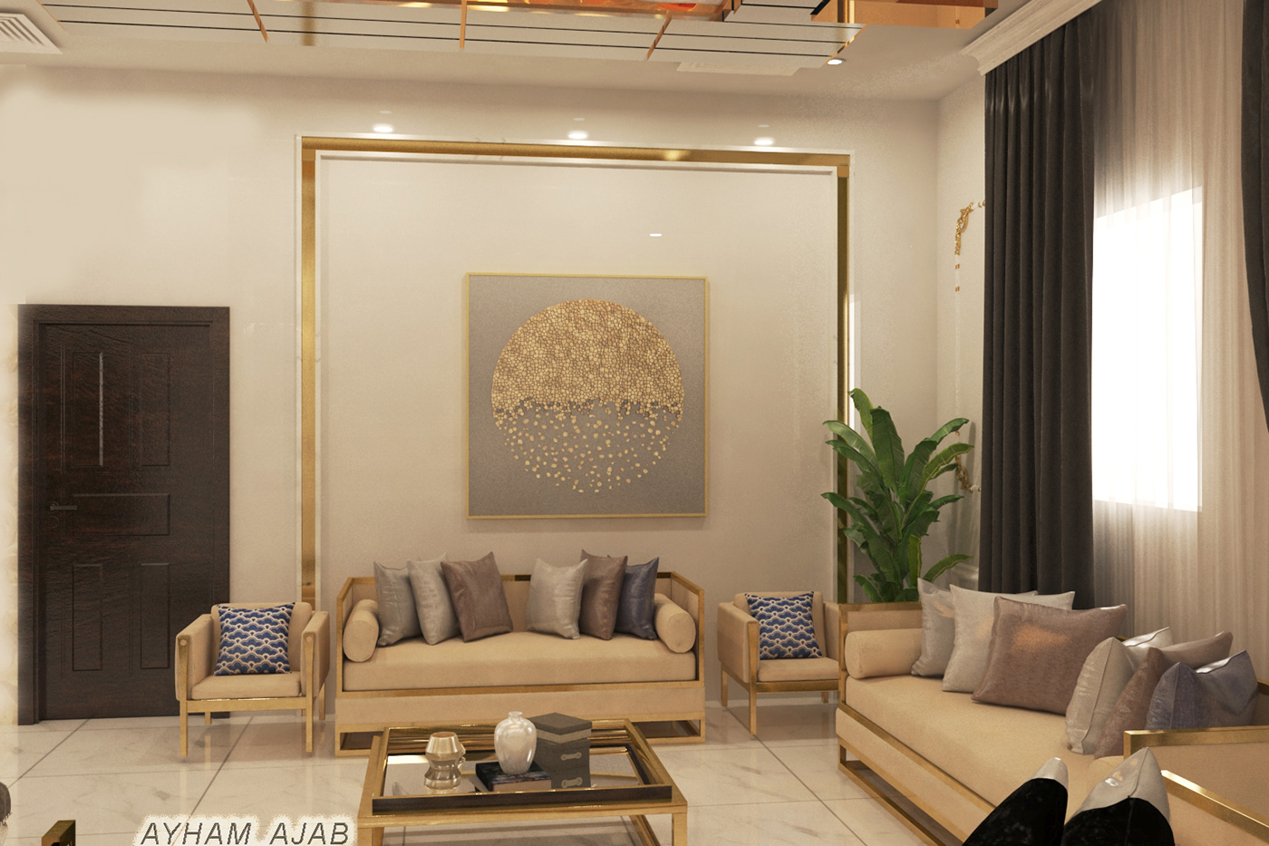 Interior design living room Kuwait sofa