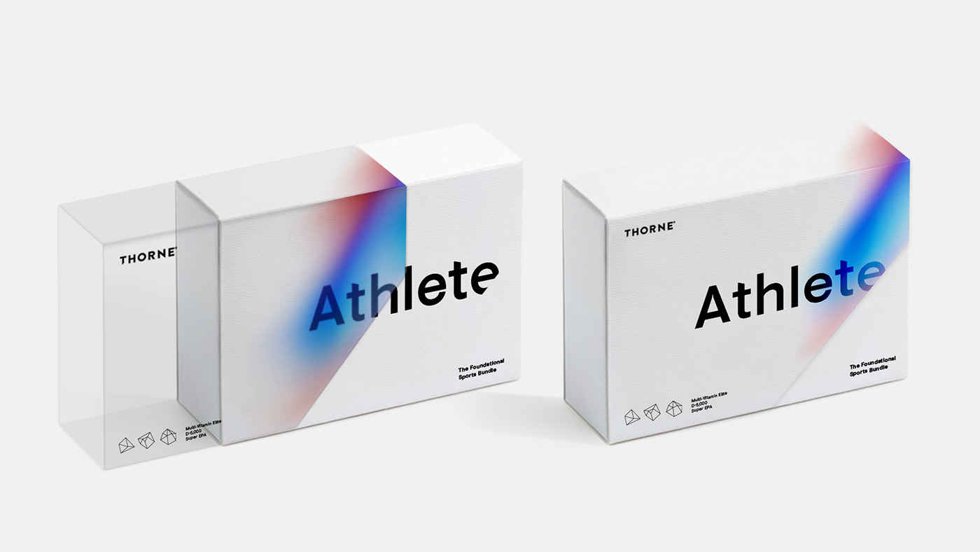 Aura branding  Experiential gradient Health science supplement thorne Packaging