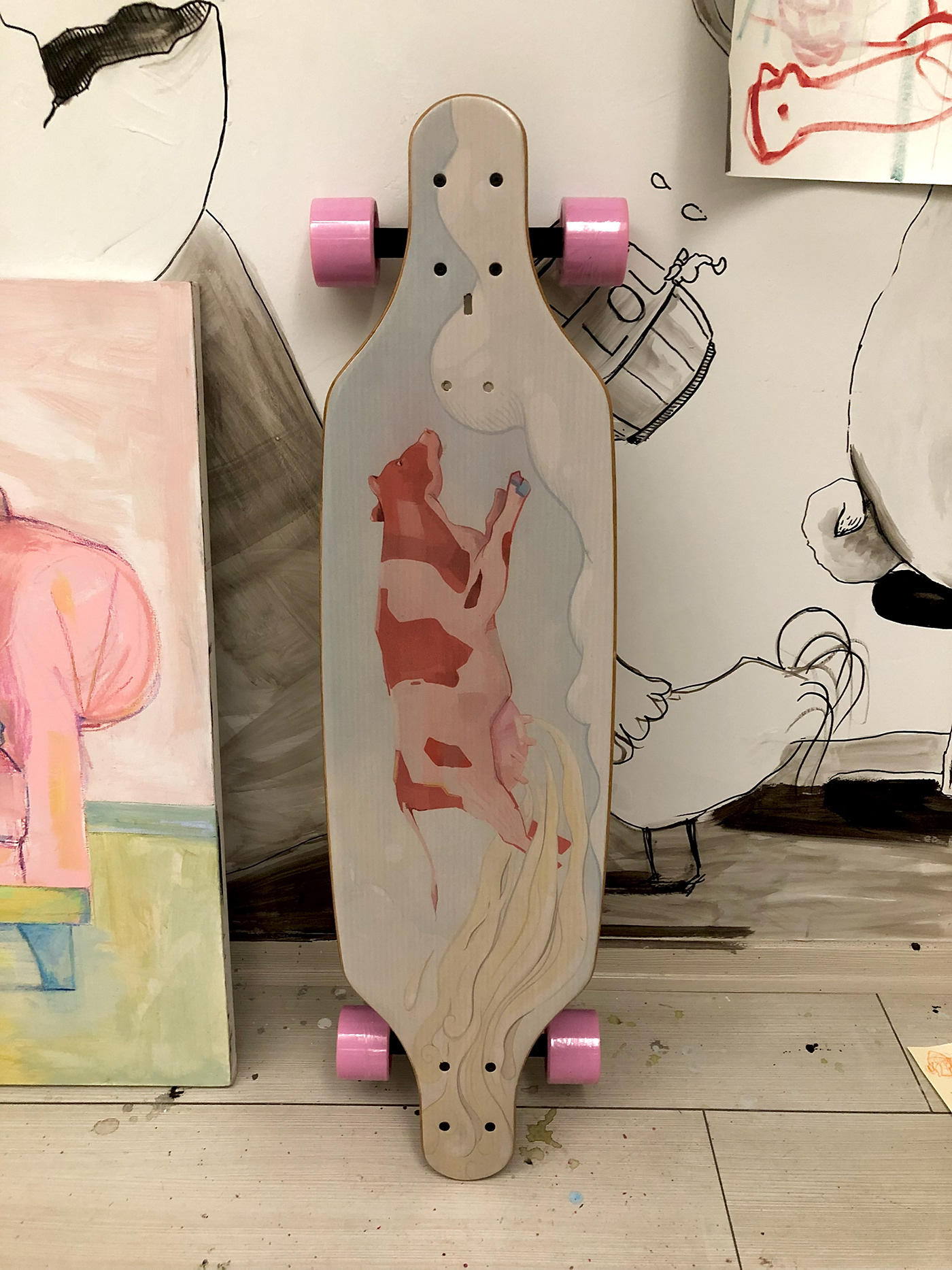 animal Board design Drawing  ILLUSTRATION  LONGBOARD painting   skateboard