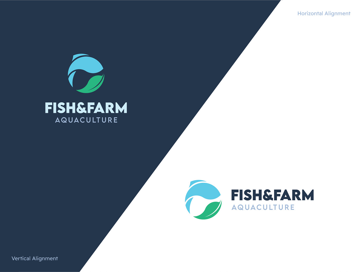 fish farm agriculture aquaculture fishing fisheries Nature logo template Logo Design logo vector for sale leaf clean