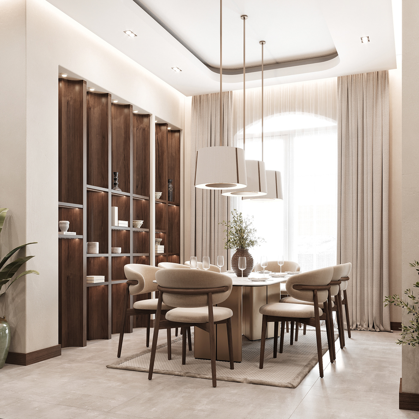 modern interior design  Interior reception living room reception design Villa apartment 3D