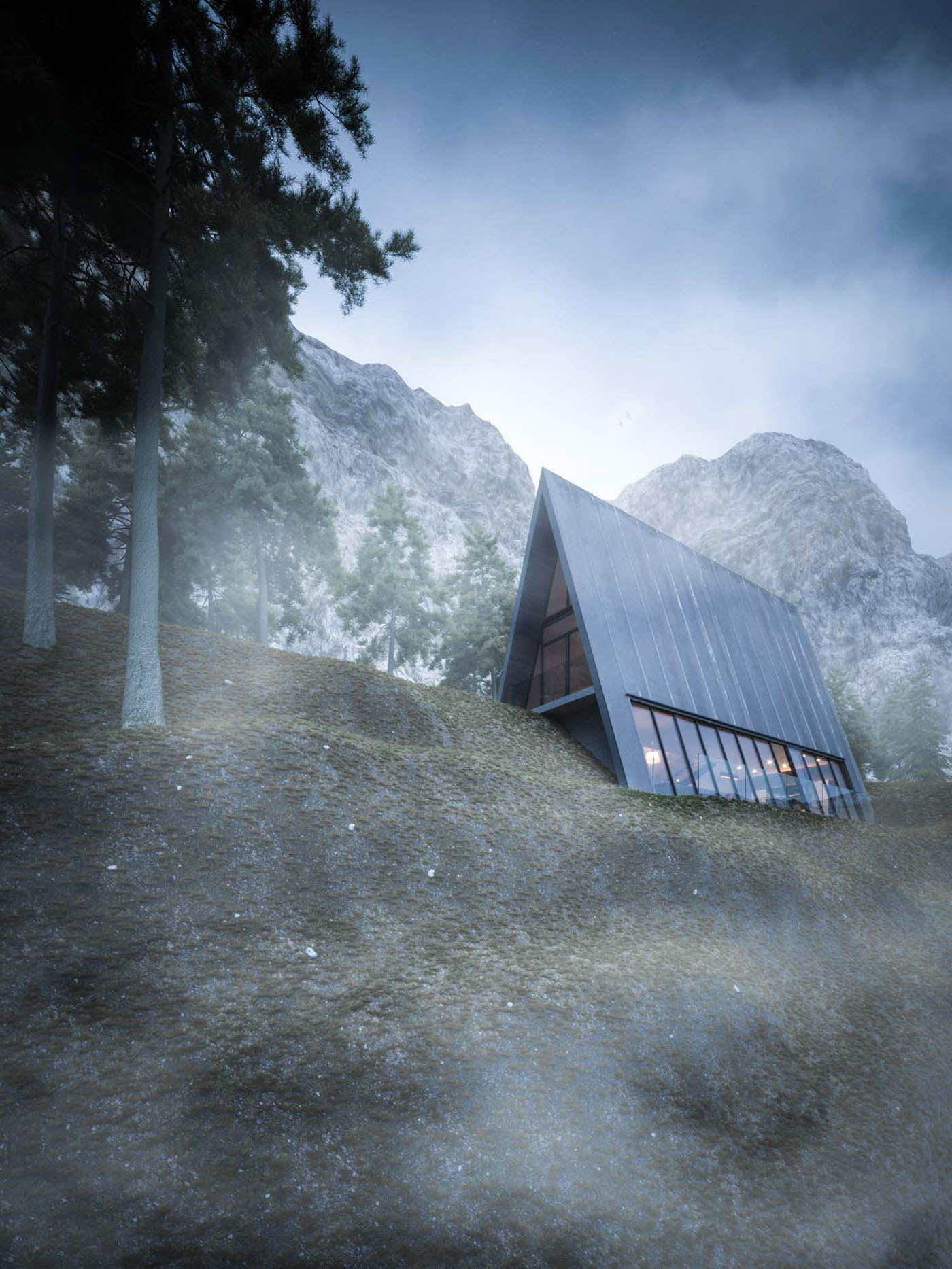 lichtecht hamburg architektur Visualisierung 3D exterior Forest Pack