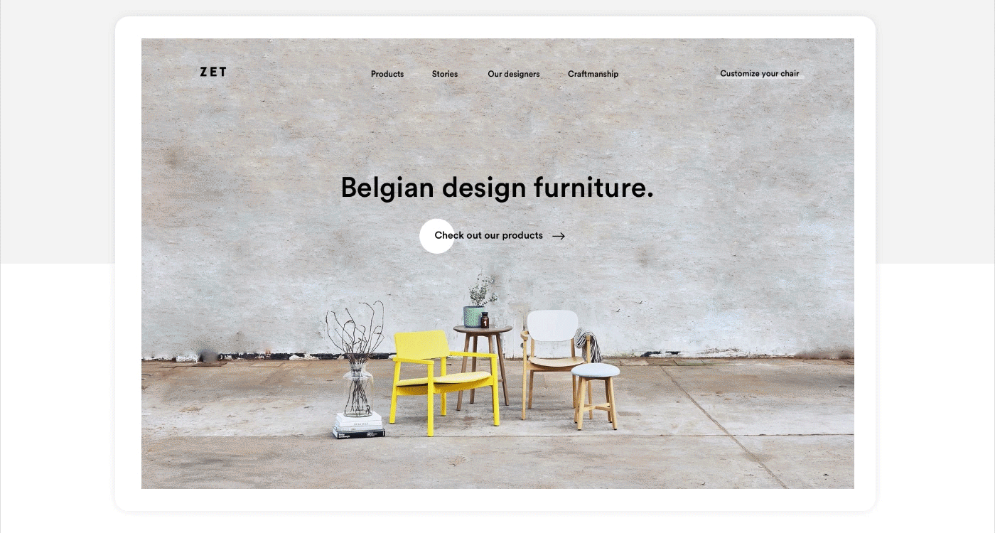 Website UI/UX Interaction design  furniture chairs Scandinavian branding  design