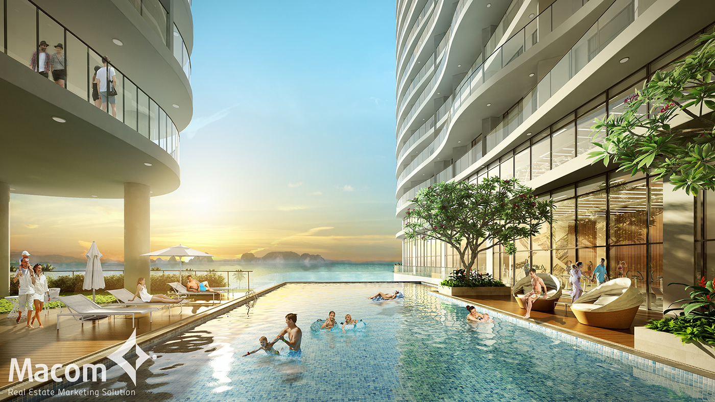 citadines beach sea halongbay realestate marketing   architecture Condotel visualization
