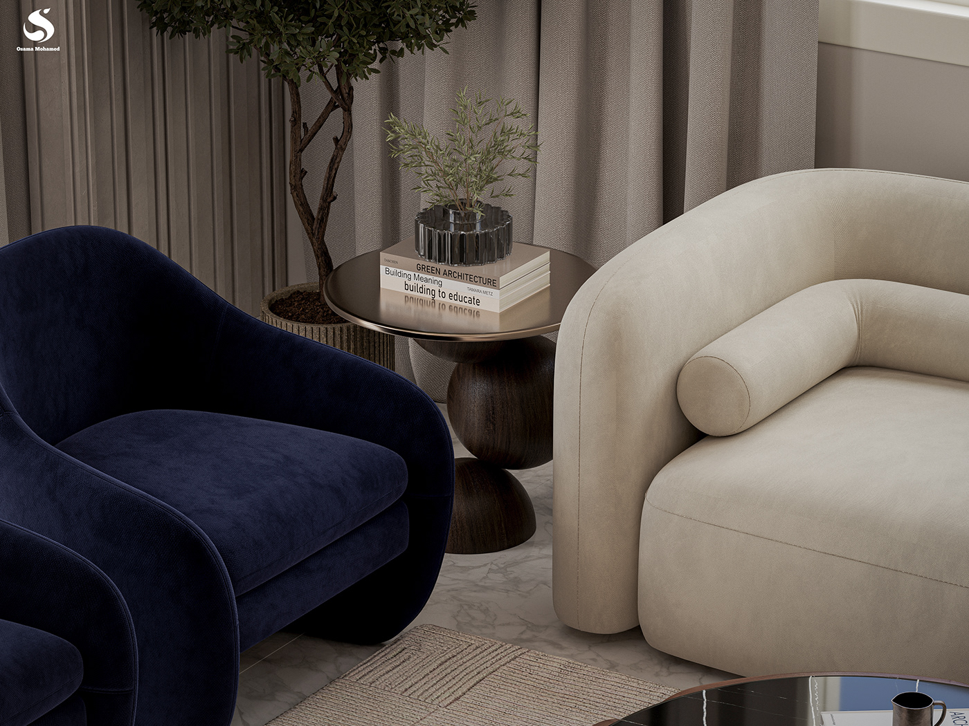 coffee table furniture interior design  architecture Render visualization corona modern 3ds max