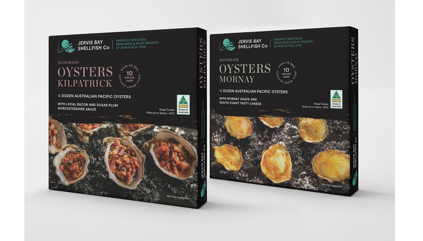 Packaging seafood oysters carton artwork design