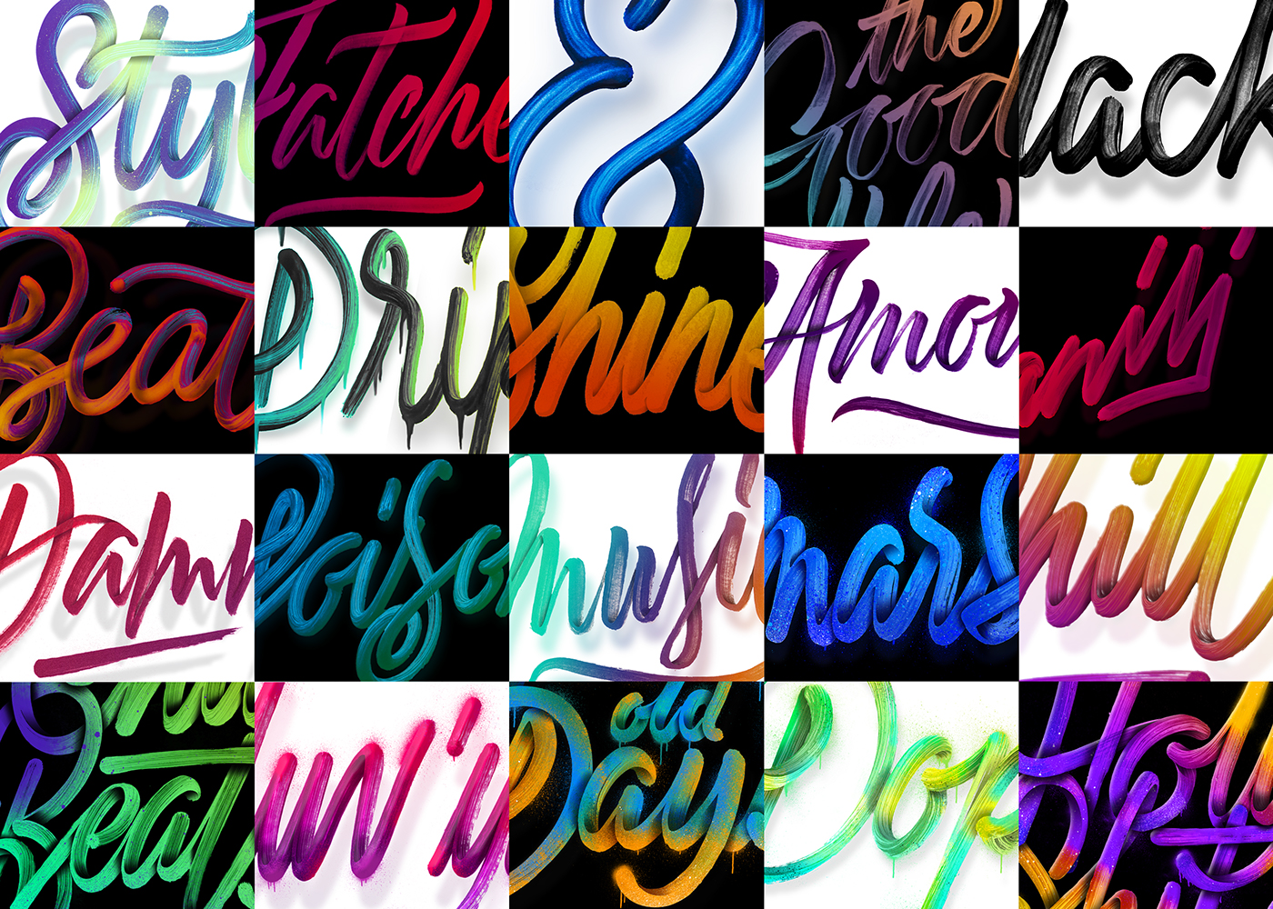 lettering Handlettering typography   type colorful logo branding  Title brand slogan