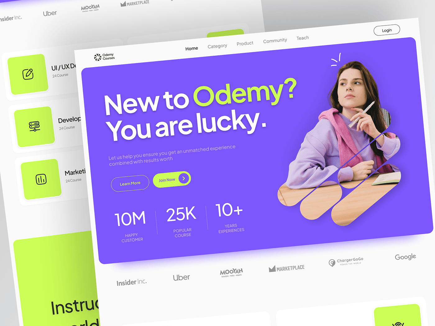 Odemy - Online Course Landing Page Design