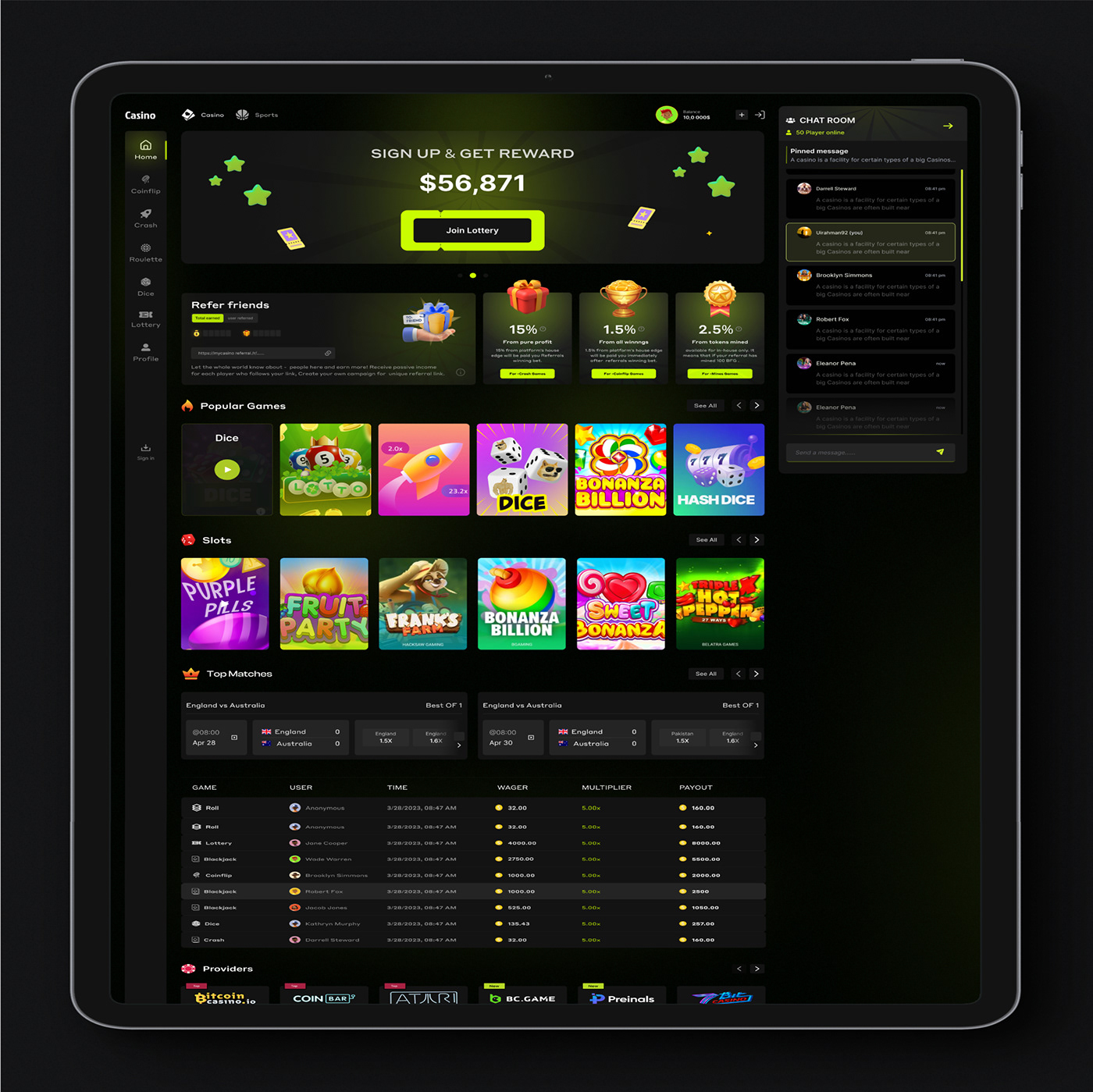 betting casino Casino Online casino platform cryptocurrency dashboard gambling game design  Poker Slots
