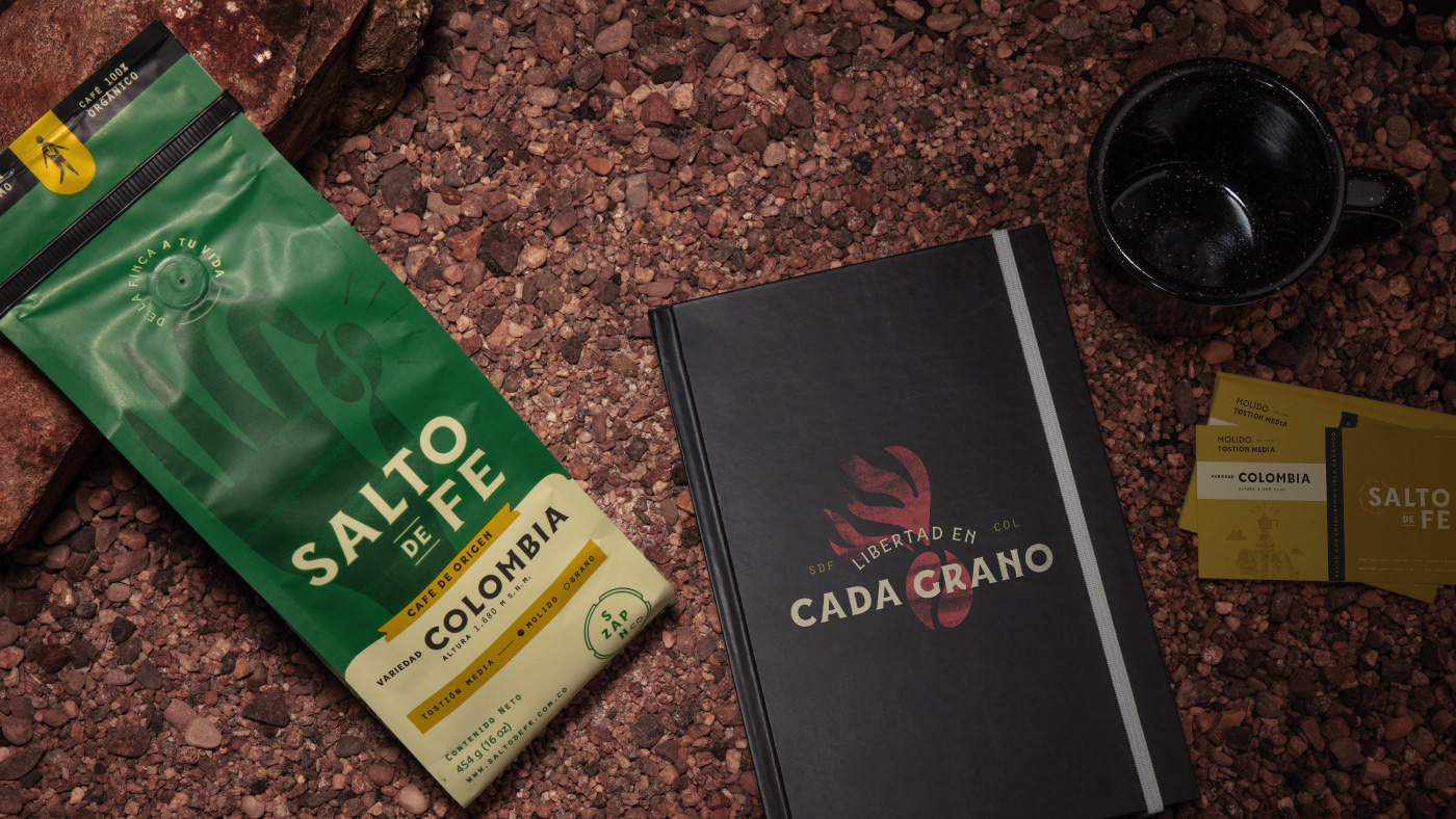 Branding design cave chemex Coffee coffee bag Latin packaging design red stones