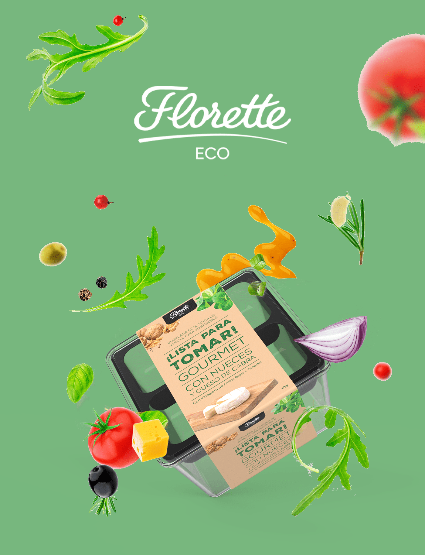 brand design eco Florette Food  graphic Pack Packaging product salad