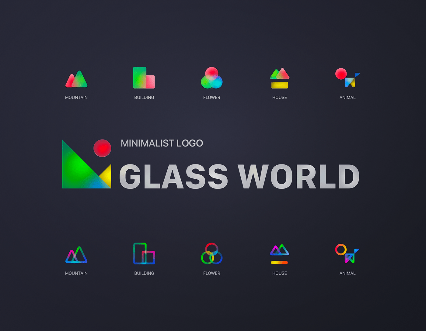 Colourful  frosted glass icons graphic iconography icons Logo Design mountain UI/UX 3D nft