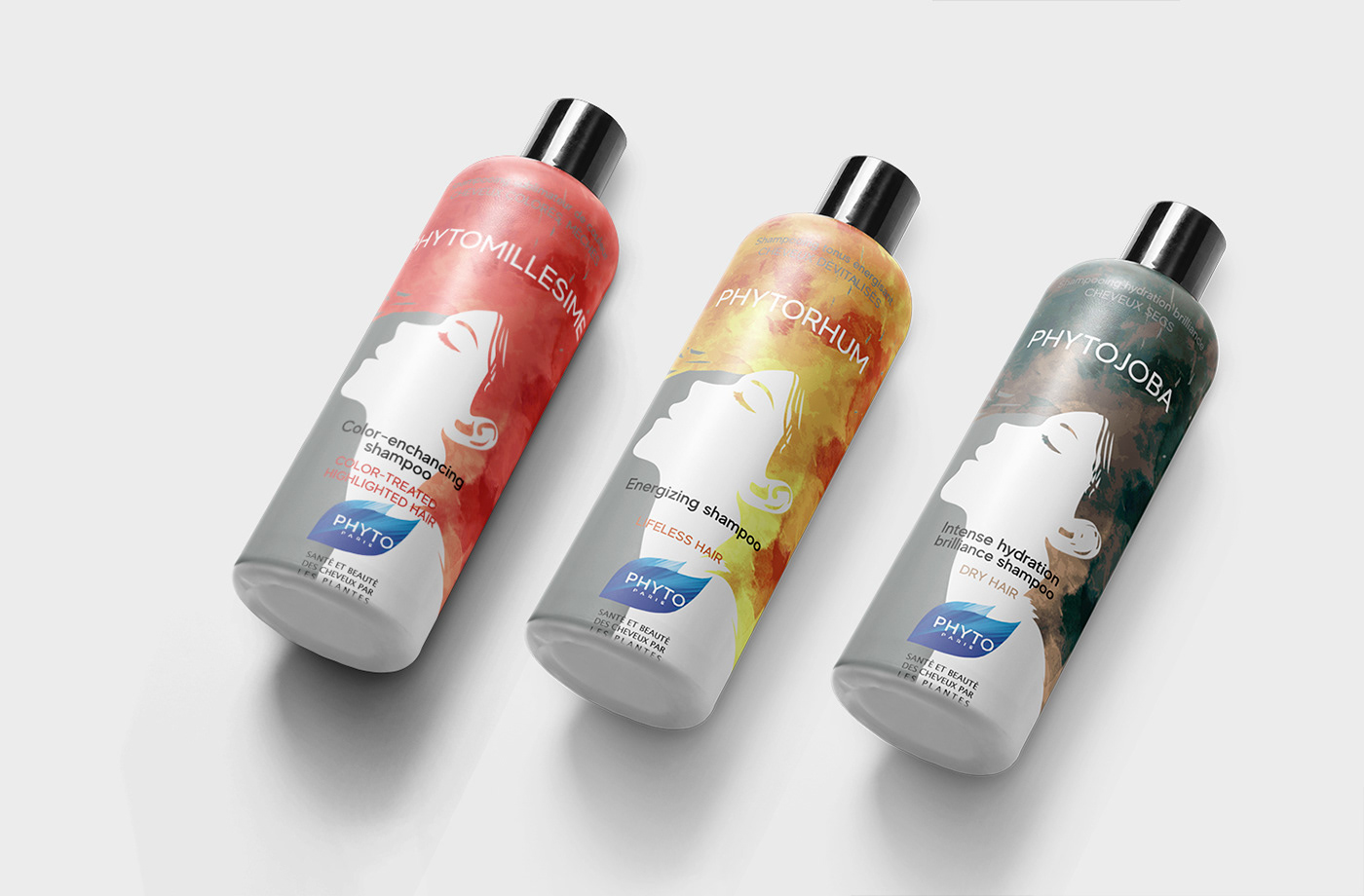 branding  design hair products Advertising  phyto curly graphic cute girly