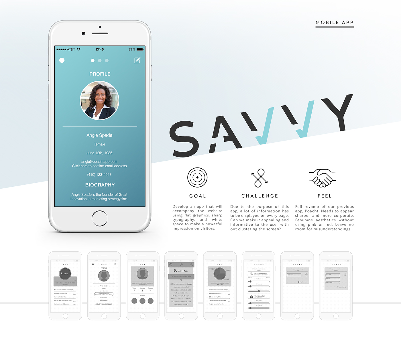 savvy savvy jobs app Web design interaction pocket RECRUITER Matteo Iavicoli lavicoli female TAlent wwebsite Poacht