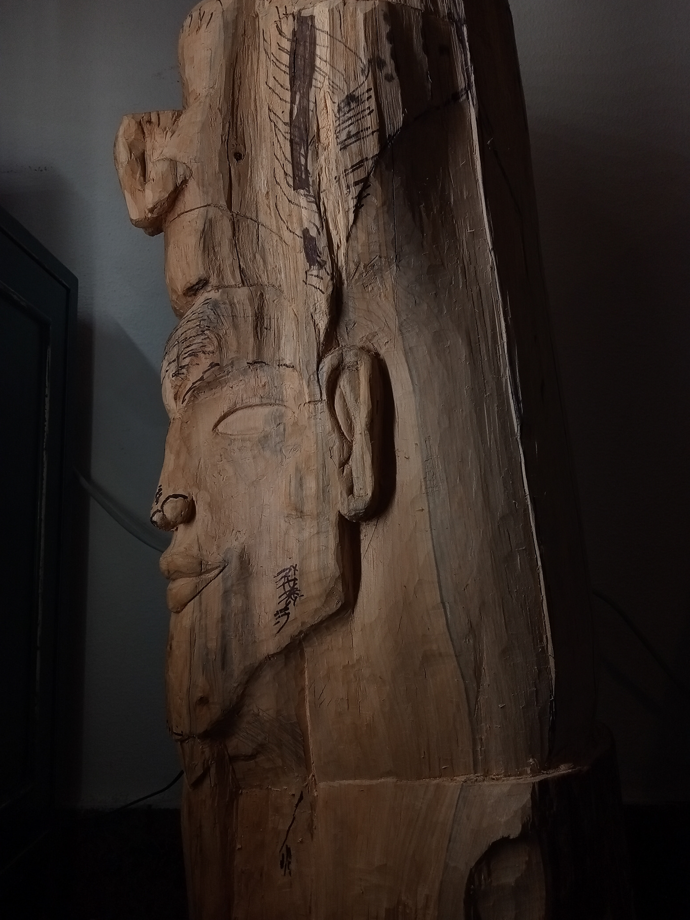 Akhenaten bust egypt handcarved oak Oakwood pharaoh sculpting  sculpture wood
