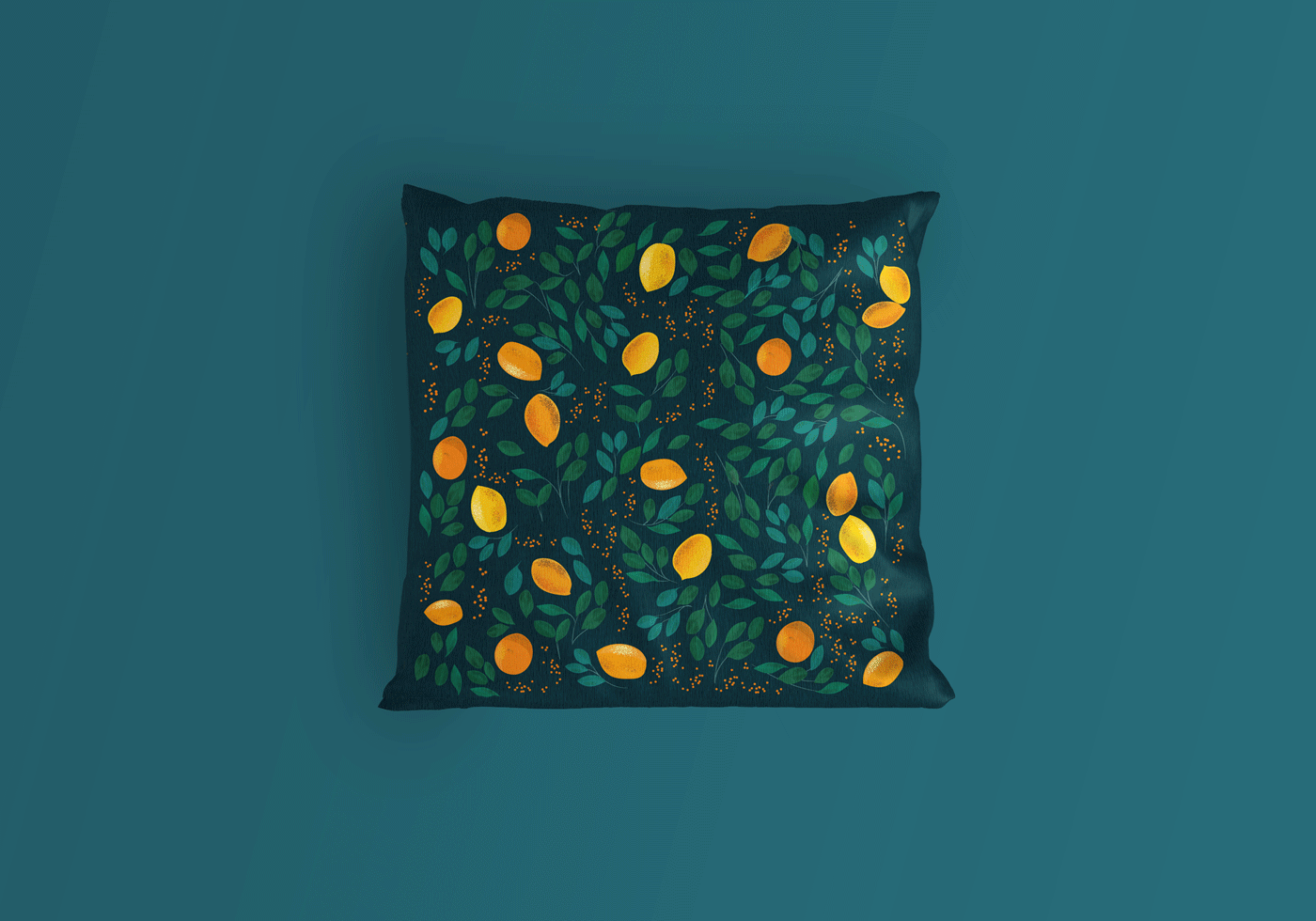 Tree  fruits lemon art pattern graphic vector print seamless Tropical