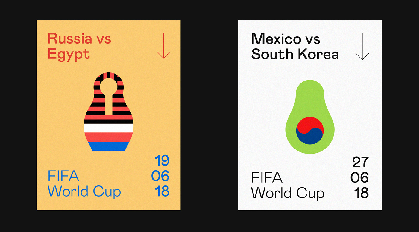football soccer FIFA world cup Russia minimalist playfull poster art direction  ILLUSTRATION 