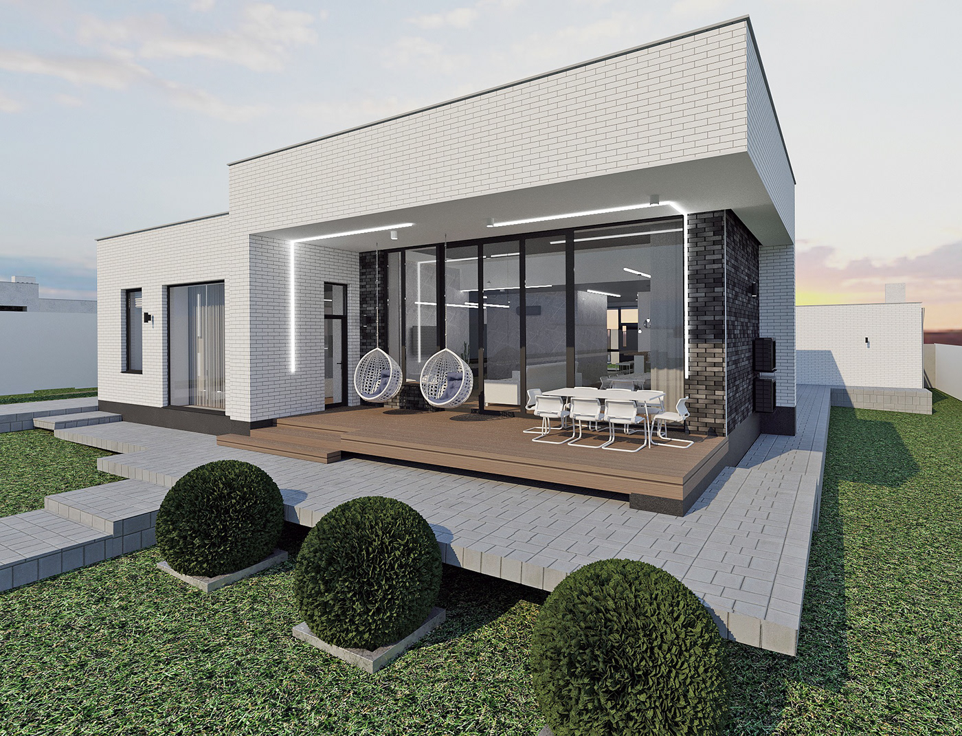 house exterior architecture Render visualization modern 3ds max corona