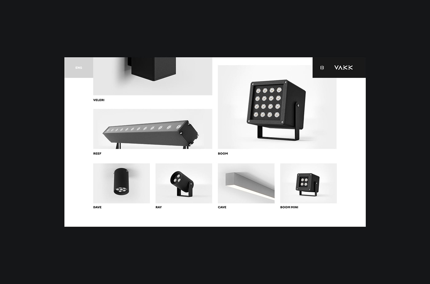 VAKK Web Design  led equipment light catalog exterior Interior Web