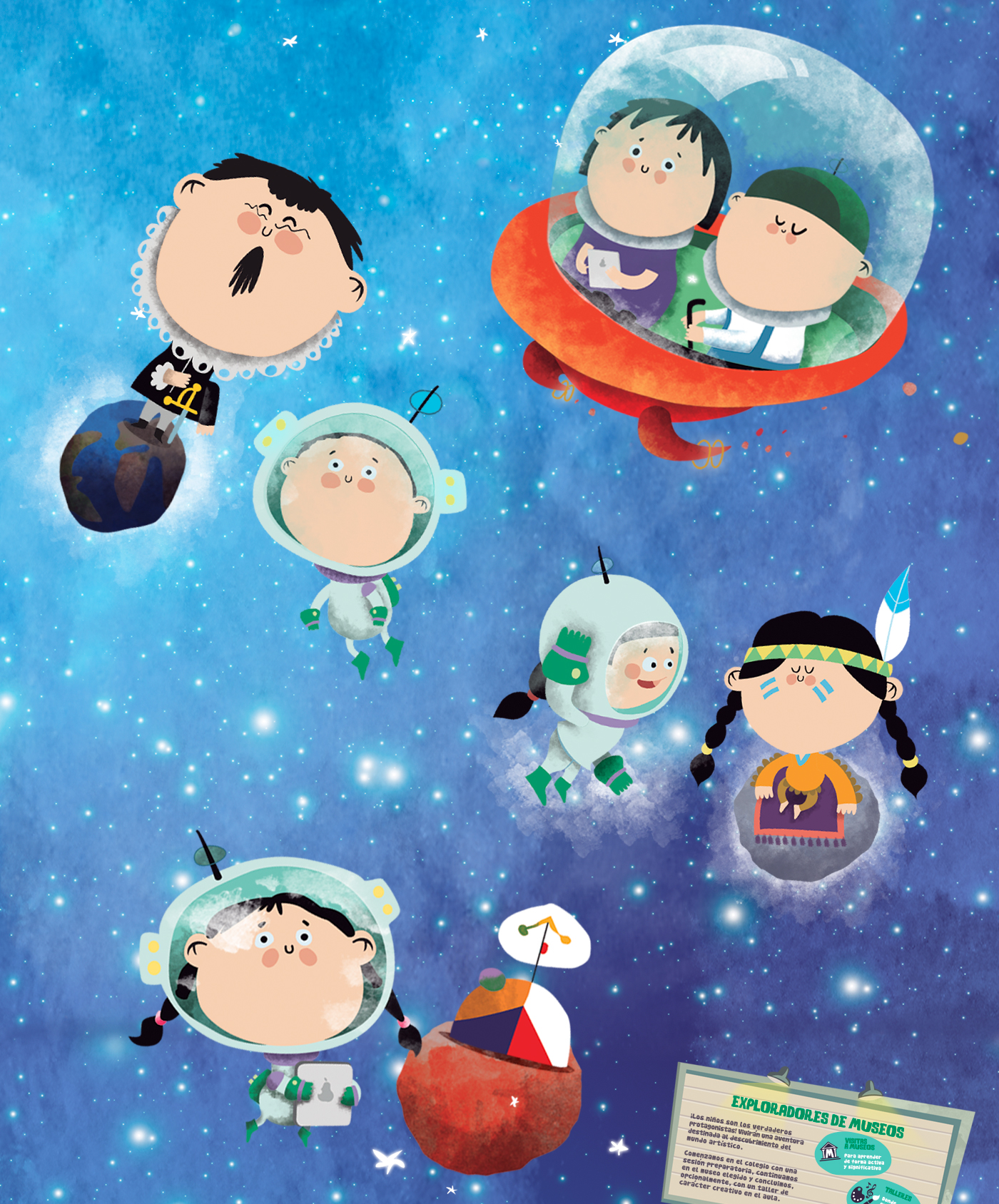 manella Illustrator photoshop children infantil niños book children Space  scify