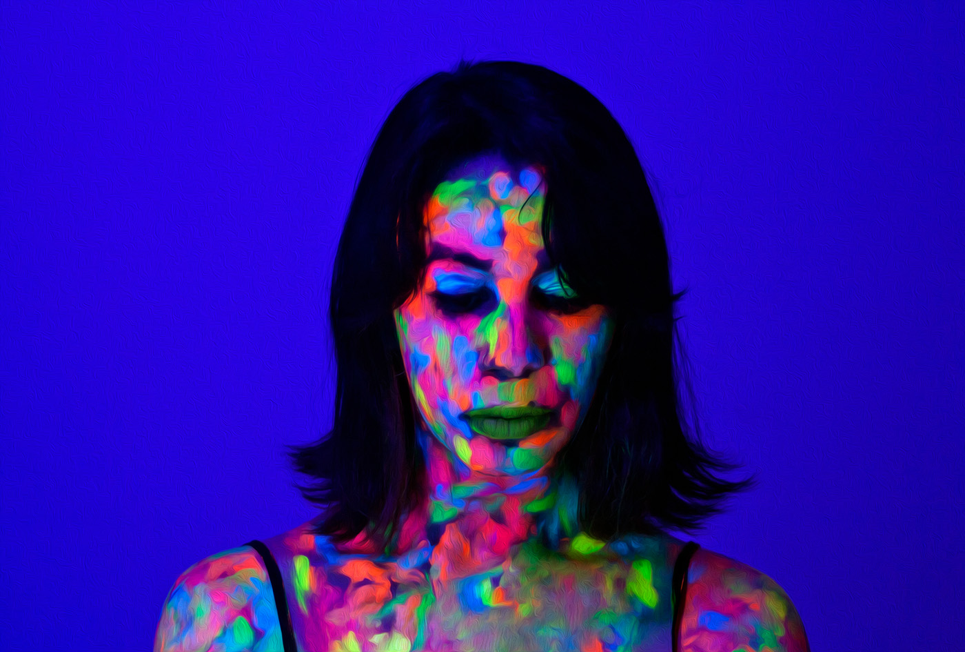 photograph Photography  makeup neon neonlights black light