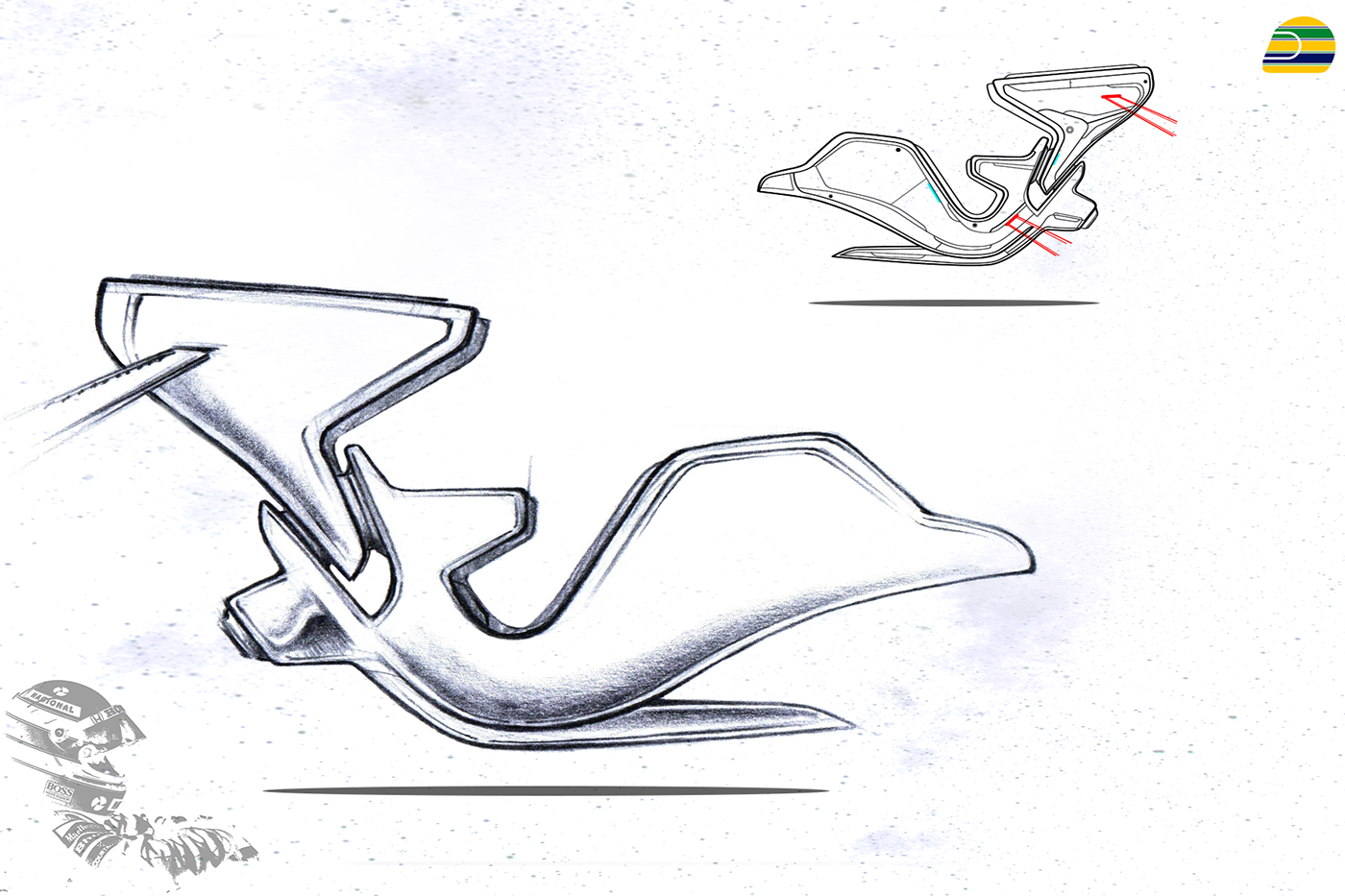 McLaren senna seat interiordesign Transportation Design sketch rendering formula one Racing sedile