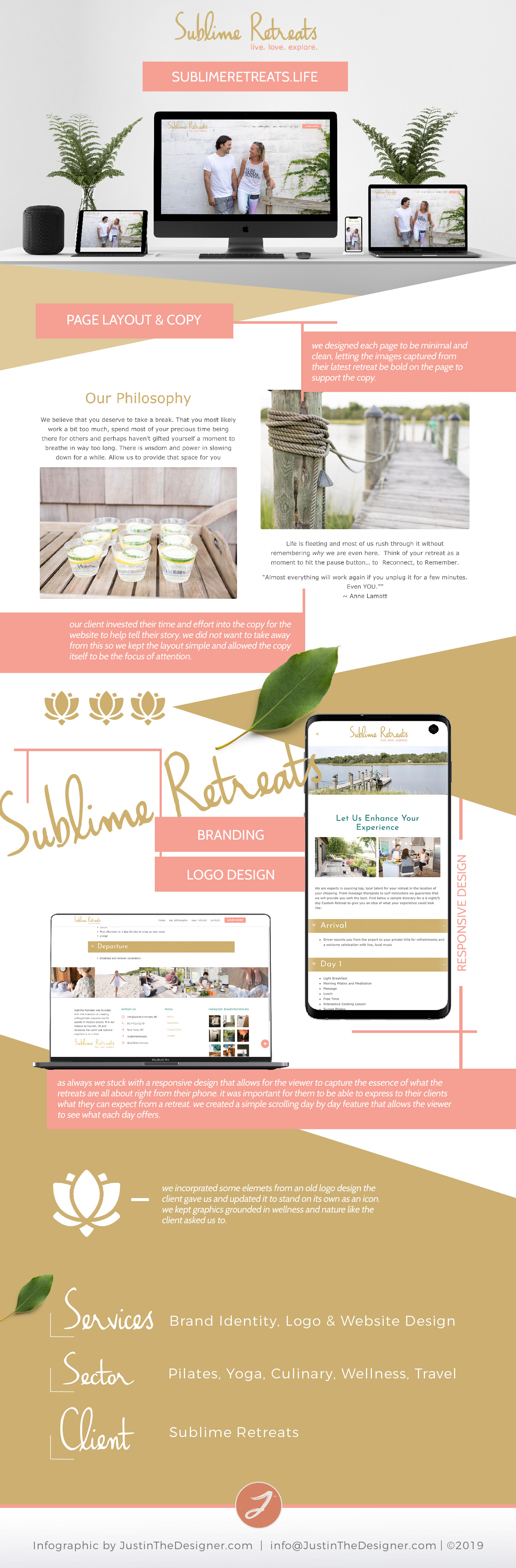 sublime retreats freelance designer pilates retreat wellness website culinary website Website Design Logo Design Branding design justin the designer Kevyn Zeller