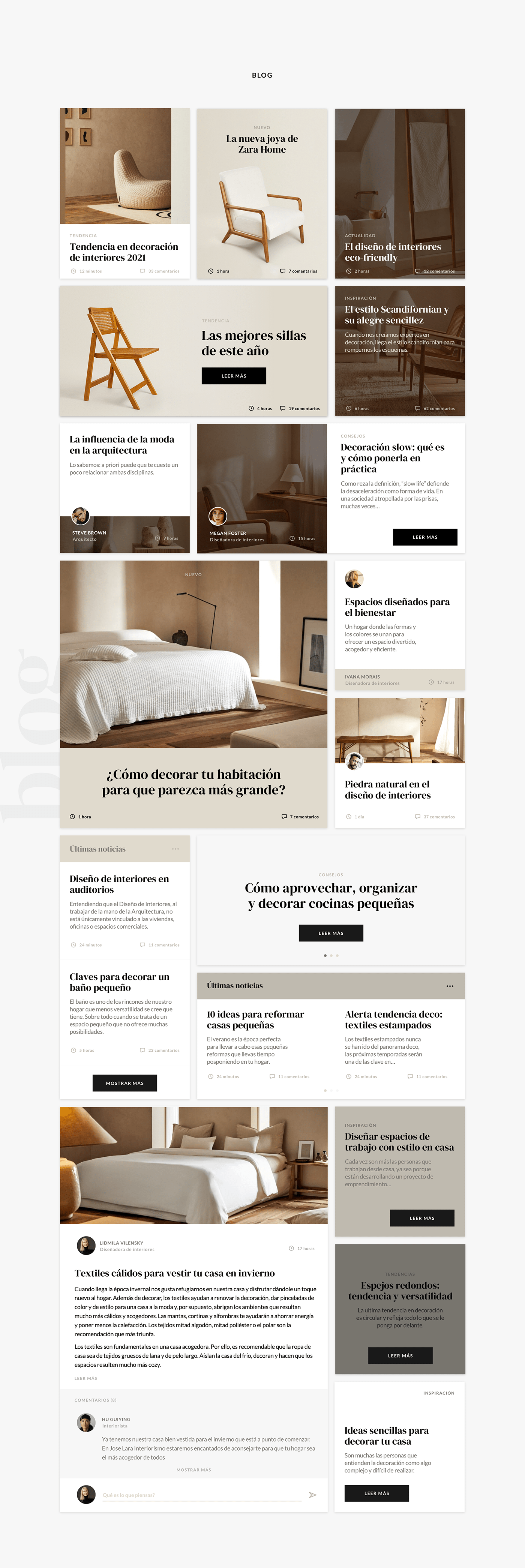 ux article Blog Ecommerce interior design  Layout minimalist ui design ui kit Web Design 
