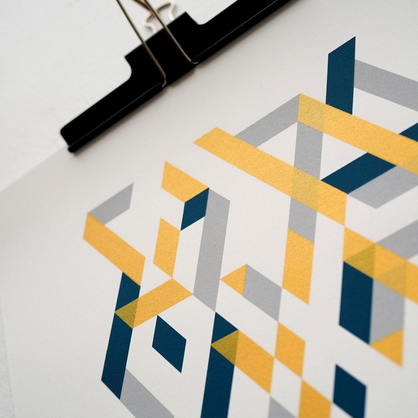 geometric graphicdesign modernist screenprint print gold blue abstract details glasgow