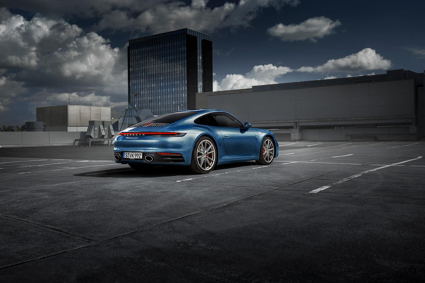 Porsche Porsche992 carrera 4s automotive   car blue grey concrete parkinglot