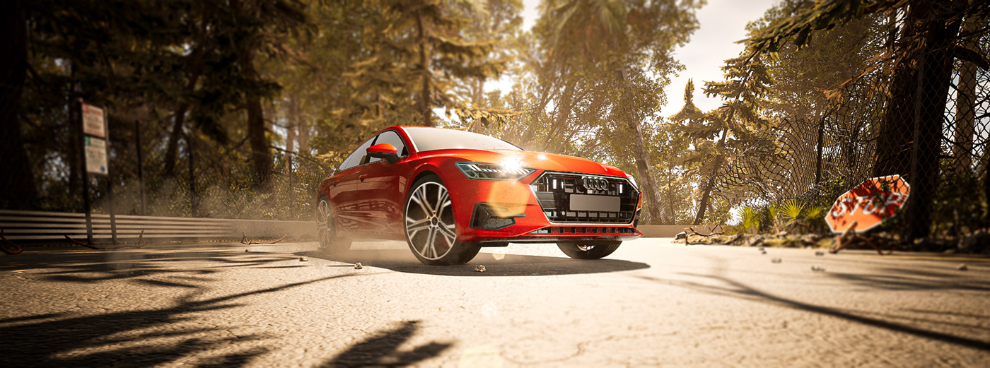 automotive   ads Advertising  car visualization 3D CGI art direction  Unreal Engine vfx