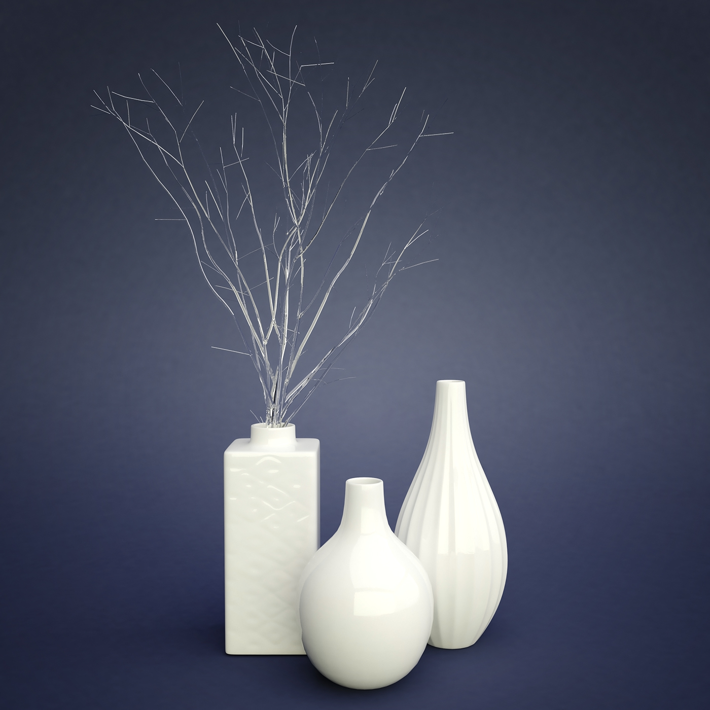SketchUP vray ceramic vases Flowers psd